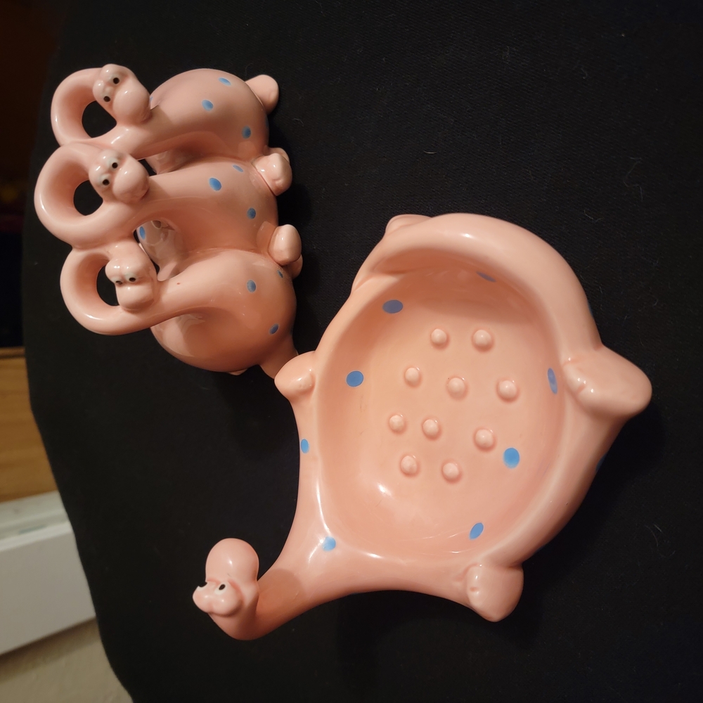 Pink Dinosaur Ceramic Measuring Cups